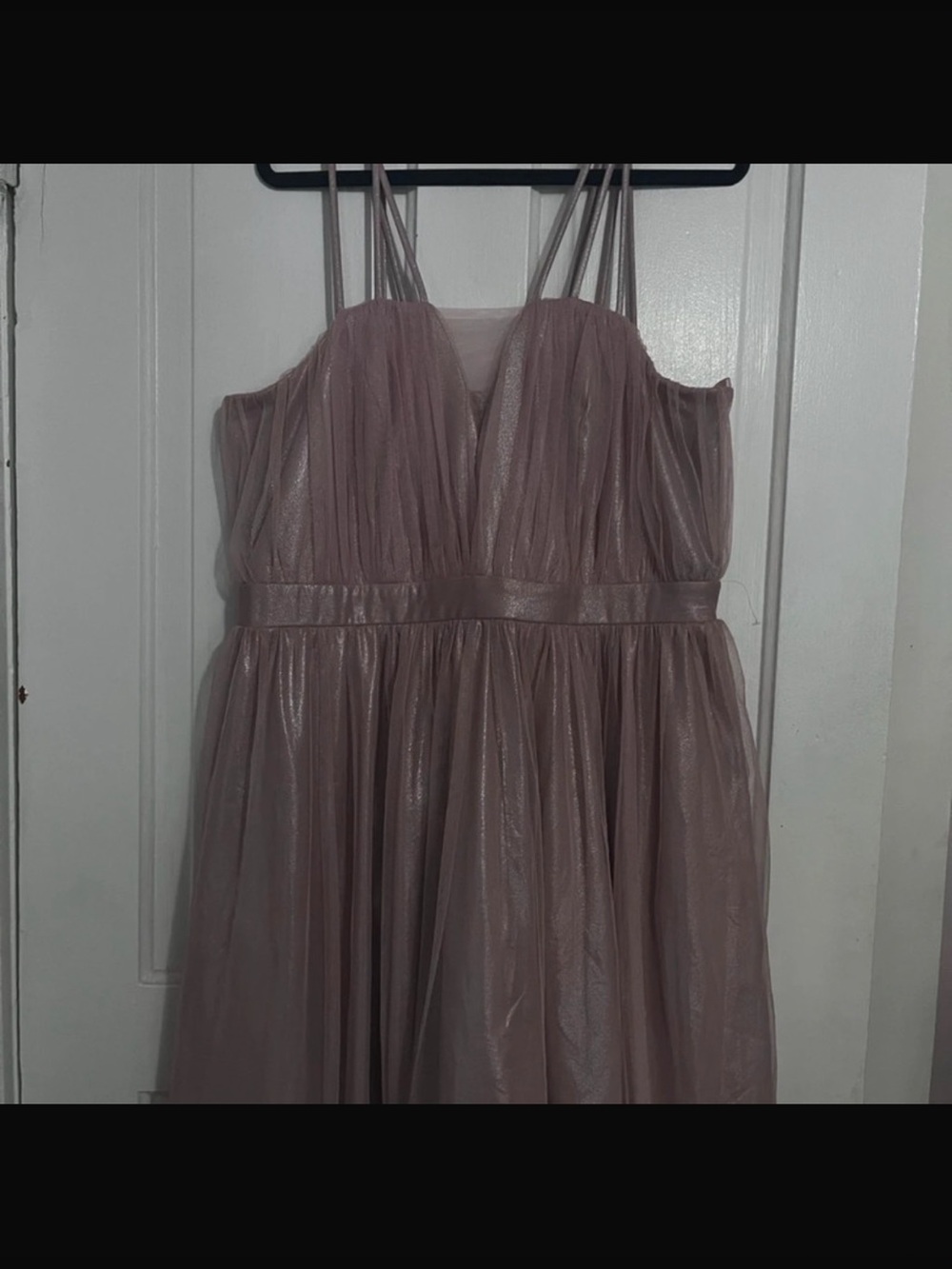 City Studio Blush Pink Tulle Pleated Strap Mini Dress - Picture 2 of 4
